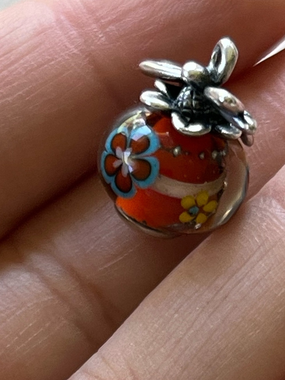 James Avery Dragonfly Orange finial charm - Picture 3 of 4